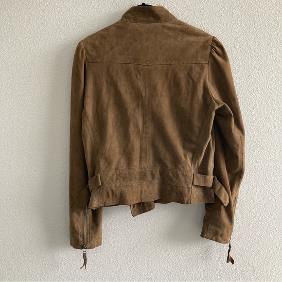 IRO Paris Genuine Goat Leather Brown Biker Jacket Moto Motorcycle Fall Winter - Picture 14 of 15